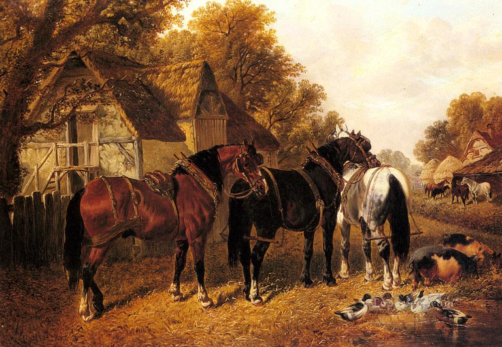 Un caballo inglés Homestead John Frederick Herring Jr. Pintura al óleo
